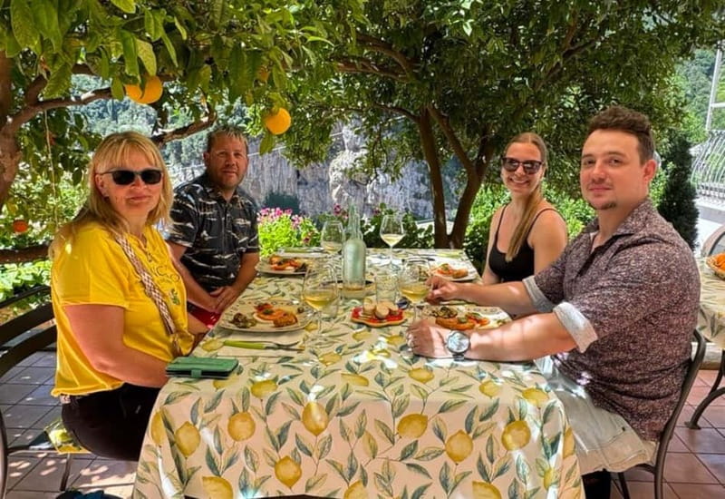 Amalfi Organic Lemon Tour & Wine Tasting + Dinner or Lunch - Wine tasting with dinner or lunch: 4 wines, Amalfitan dishes, and pairing you can use