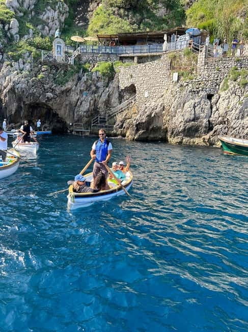 Capri and Blue Grotto Day Tour From Sorrento with 8 People - The Sorrento Coast Cruise and Vesuvius Views