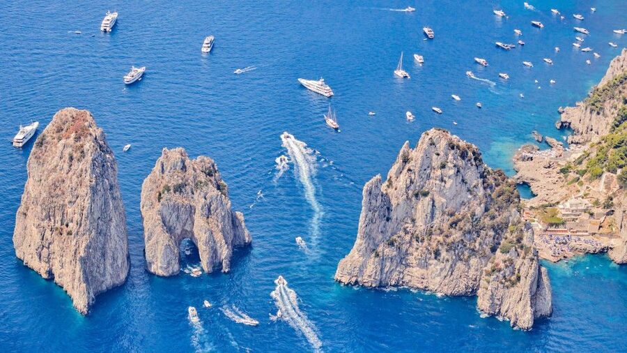 Capri by Boat from Massa Lubrense - Blue Grotto entry, plus the optional rowing boats museum moment