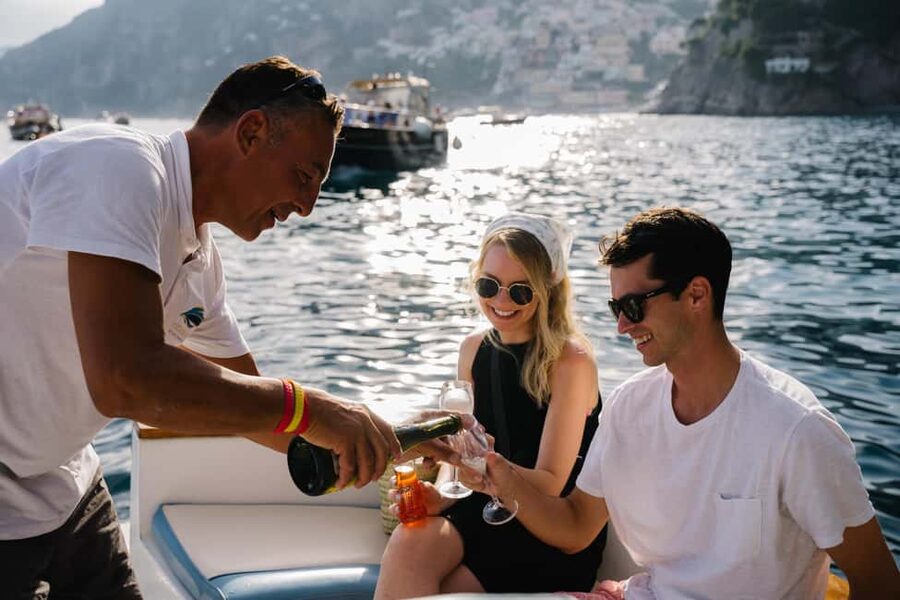 From Positano: Amalfi Coast Sunset Cruise - Group Tour - Stop 2: Marina di Praia and the colorful harbor feel