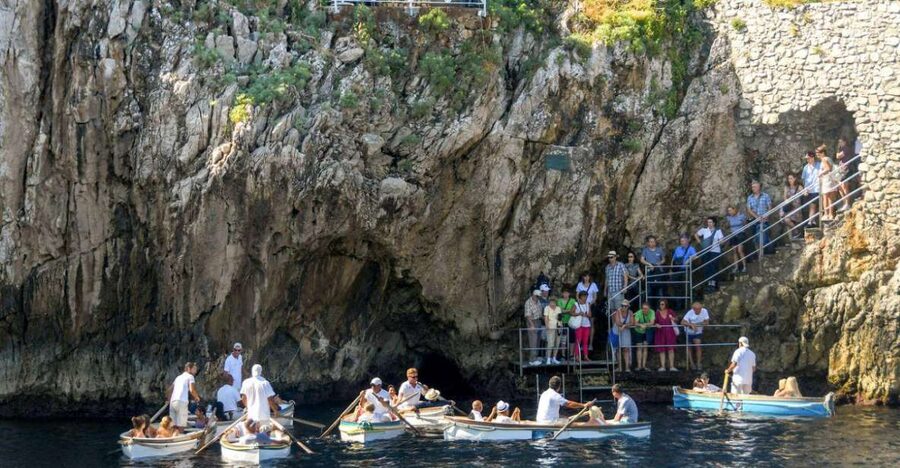 From Sorrento: Capri, Anacapri, & Blue Grotto Full-Day Trip - Blue Grotto first: entry when open, boat-around-Capri when seas get rough