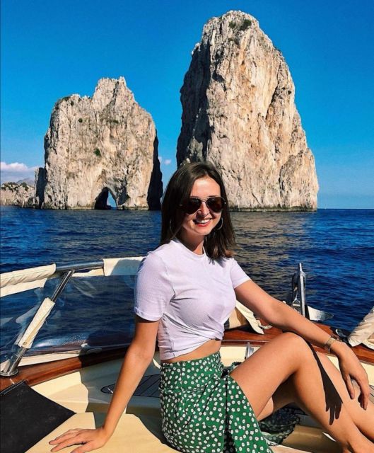From Sorrento: Capri Boat Trip with City Visit & Swim Stops - Lunch on the boat: tomato mozzarella sandwich and drinks