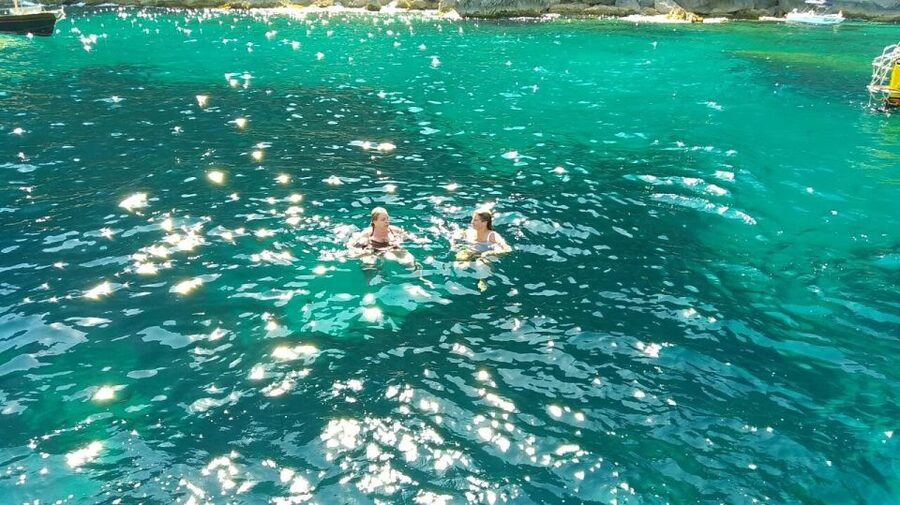 From Sorrento: Positano and Amalfi Coast Private Day Cruise - First scenic moments: Queen Giovanna’s Baths and Punta Campanella