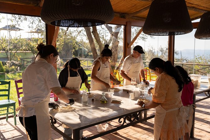 Pasta & Traditional Sorrento Cuisine with Pickup - 100% Hands On - The 4-hour flow: from prep stations to the table you share