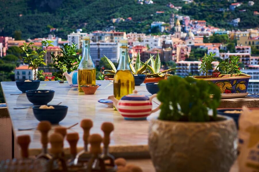 Pizza pasta e sorrento traditional cuisine 100% hands on - The terrace details that make the class feel like a real Sorrento experience