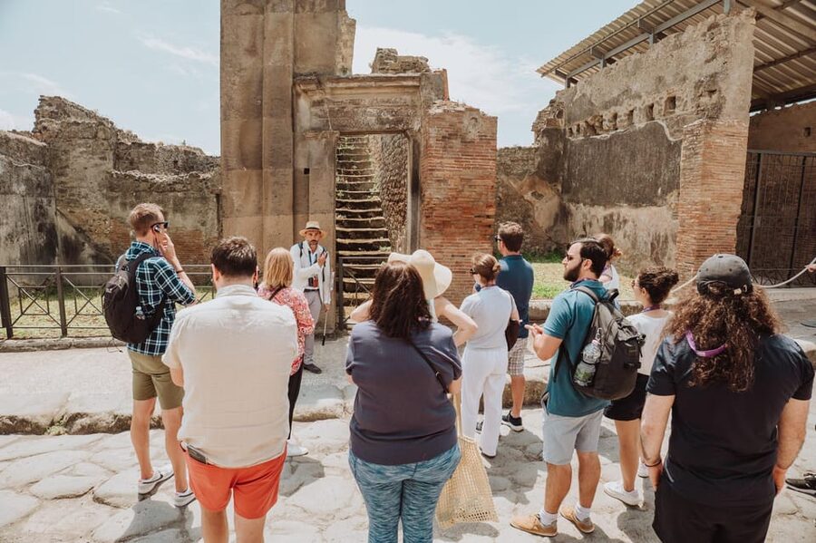 Pompeii and Herculaneum small group excursion from Sorrento - From Piazza Angelina Lauro to the ruins in an air-conditioned minivan