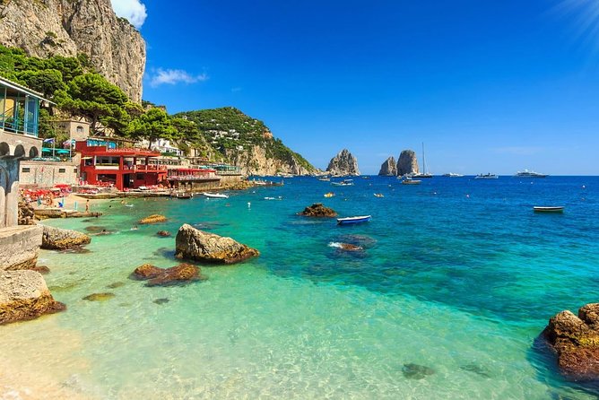 Small Group Tour of Capri & Blue Grotto from Naples and Sorrento - First Stop in Capri Town: Piazzetta, Via Camerelle, and Augustus Gardens