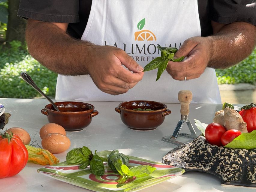 Sorrento: Authentic Italian Cooking Class in a Citrus Grove - Lunch, Wine, Water, and Limoncello